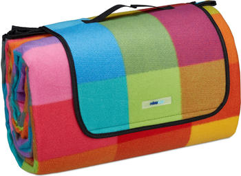 Relaxdays XXL Picknickdecke 200x300 cm kariert bunt (10041268)