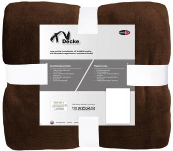 CelinaTex TV Decke XXL Kuscheldecke 220x240 dunkelbraun Polyester Mikrofaser 240g/m²