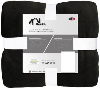 CelinaTex TV Decke XXL Kuscheldecke 220x240 schwarz 240g/m²
