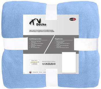CelinaTex TV Decke XXL Kuscheldecke 220x240 hellblau 240g/m²