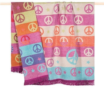 pad Kuscheldecke Peace 150 x 200 cm Mischgewebe Violett Lila