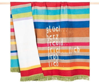 pad Kuscheldecke Letters 150 x 200 cm Mischgewebe Bunt
