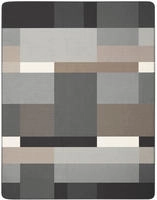 Biederlack Wohndecke "Black Part" mit modernem Karo, mit Zierstich