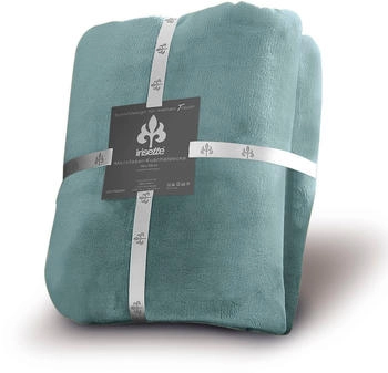Irisette Xxxl Kuscheldecke Jadegr&uuml;n Textil Uni 150x200 cm Oeko-Tex Standard 100 pflegeleicht Kuscheldecken
