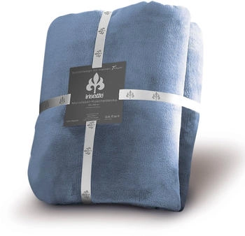 Irisette Xxxl Kuscheldecke Blau Textil Uni 150x200 cm Oeko-Tex Standard 100 pflegeleicht Kuscheldecken
