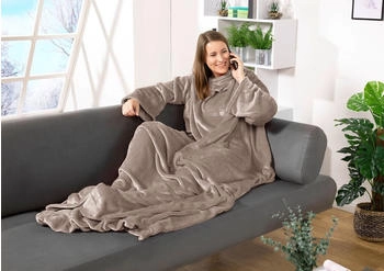 Heimtexland TV Thermodecke mit Ärmeln / Taschen Sofadecke Typ848 Sand 200x170 cm