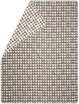 David Fussenegger Wohndecke Kurzflor Savona 'Herzen' 150 x 200 cm Rauch