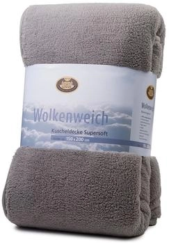 Gözze Wolkenweich Kuscheldecke, Schaffellimitat, Silber (40131-90-150200)