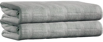 Erwin Müller Wohndecke Sommerdecke "Trient" 2er-Pack, Baumwolle Uni, silber, 150 cm x 200 cm