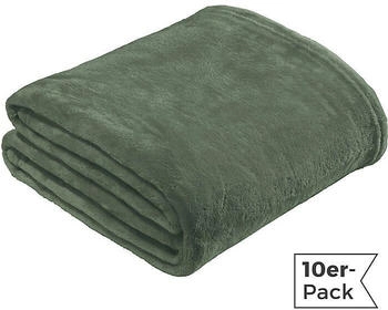 REDBEST Fleece Wohndecke Amarillo im 10er-Pack gruen 130x180 cm