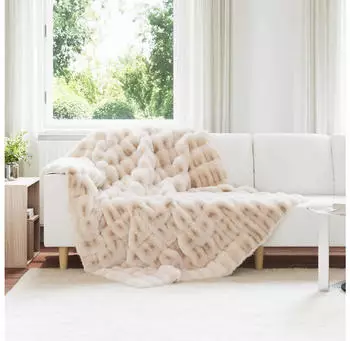 vidaXL Rutschfeste Kunstfell Decke Olite 4 pcs Beige 150 x 220 cm (42021790)