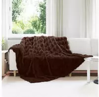 vidaXL Rutschfeste Decke aus Kunstkaninchenfell Olite 4 pcs Kamel