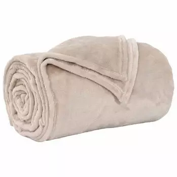 vidaXL &Uuml;berwurfdecke Beige 130 x 150 cm Fleece (42016757)