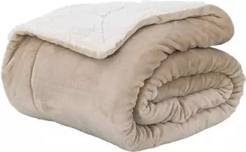 vidaXL &Uuml;berwurfdecke Beige 150 x 200 cm Fleece (42016974)