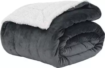 vidaXL &Uuml;berwurfdecke Dunkelgrau 220 x 240 cm Fleece (42016983)