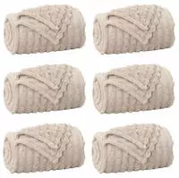 Wohndecken 6 Pcs Beige 270 X 240 Cm Fleece Vidaxl