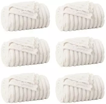 vidaXL Wohndecken 6 pcs Creme 270 x 240 cm Fleece (42016900)
