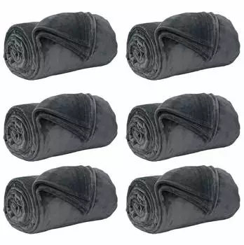 vidaXL Wohndecken 6 pcs Dunkelgrau 220 x 240 cm Fleece (42016799)