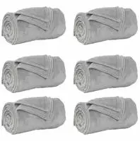vidaXL Wohndecken 6 pcs Grau 130 x 150 cm Fleece