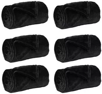 vidaXL Wohndecken 6 pcs Schwarz 130 x 150 cm Fleece (42016809)