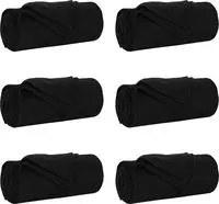 vidaXL Wohndecken 6 pcs Schwarz 170 x 130 cm Fleece