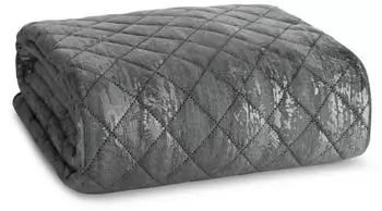 Eurofirany Tagesdecke BLINK Marmor Glamour, Schwarz+Silber, 220x240 cm