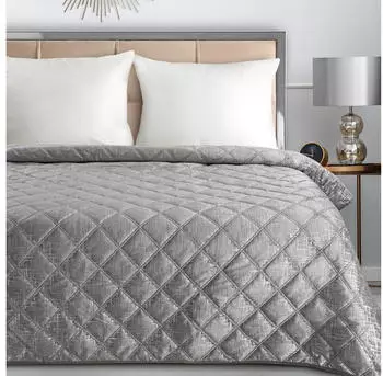 Eurofirany Tagesdecke BLINK6 Karomuster Silber, 170x210 cm