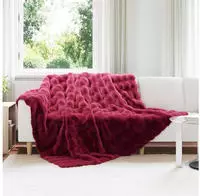 vidaXL Rutschfeste Decke aus Kunstkaninchenfell Olite 4 pcs Polyester