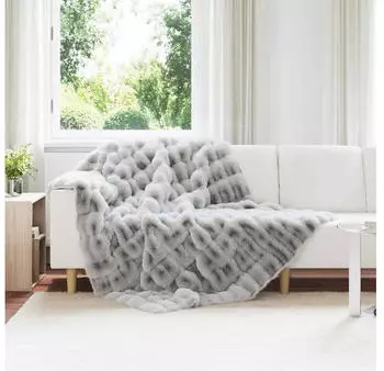vidaXL Rutschfeste Kunstfell Decke Olite 4 pcs Grau 150 x 220 cm (42021814)