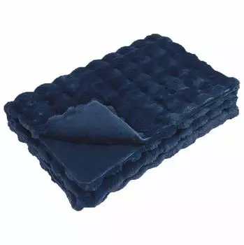 vidaXL Rutschfeste Kunstfell Decke Olite Marineblau 130 x 150 cm (42021825)