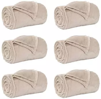 vidaXL Wohndecken 6 pcs Beige 240 x 270 cm Fleece (42016792)