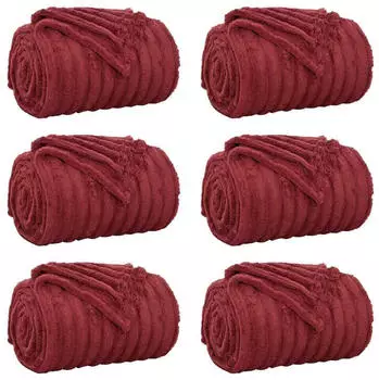 vidaXL Wohndecken 6 pcs Bordeauxrot 150 x 130 cm Fleece (42016893)