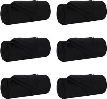 vidaXL Wohndecken 6 pcs Schwarz 200 x 150 cm Fleece (42017066)