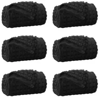 vidaXL Wohndecken 6 pcs Schwarz 200 x 150 cm Fleece (42016962)