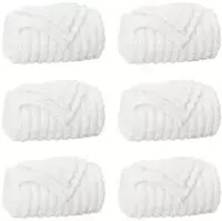 vidaXL Wohndecken 6 pcs Wei&szlig; 150 x 130 cm Fleece