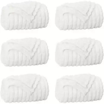vidaXL Wohndecken 6 pcs Wei&szlig; 150 x 130 cm Fleece (42016965)