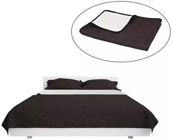 vidaXL Zweiseitige Tagesdecke Gesteppt 220 x 240 cm Creme und Braun (132963)