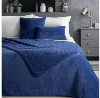 Eurofirany Tagesdecke NINA, Felloptik Blau, 170x210 cm