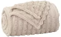 vidaXL &Uuml;berwurfdecke Beige 240 x 220 cm Fleece