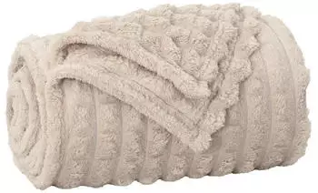 vidaXL &Uuml;berwurfdecke Beige 240 x 220 cm Fleece (42016823)