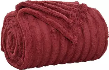 vidaXL &Uuml;berwurfdecke Bordeauxrot 240 x 220 cm Fleece (42016851)
