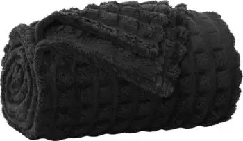 vidaXL &Uuml;berwurfdecke Schwarz 240 x 220 cm Fleece (42016931)