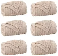 vidaXL Wohndecken 6 pcs Beige 150 x 130 cm Fleece