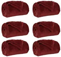 vidaXL Wohndecken 6 pcs Bordeauxrot 130 x 150 cm Fleece