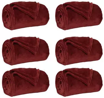 vidaXL Wohndecken 6 pcs Bordeauxrot 130 x 150 cm Fleece (42016817)