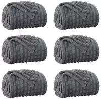 Wohndecken 6 Pcs Dunkelgrau 240 X 220 Cm Fleece Vidaxl