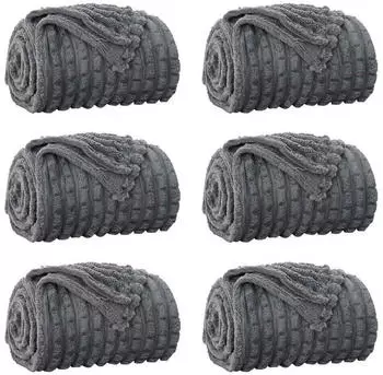 vidaXL Wohndecken 6 pcs Dunkelgrau 240 x 220 cm Fleece (42016951)