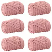 Wohndecken 6 Pcs Rosa 270 X 240 Cm Fleece Vidaxl