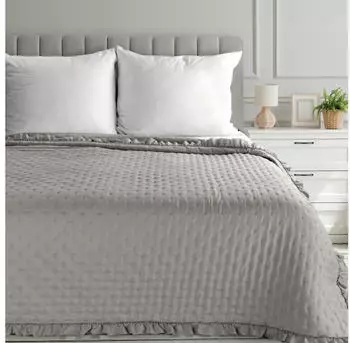 Eurofirany Tagesdecke LIBI 3 mit Rüschen Beige 200x220 cm