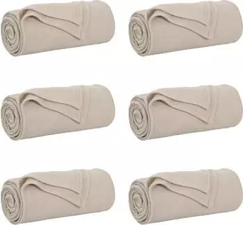 vidaXL Wohndecken 6 pcs Beige 200 x 150 cm Fleece (42017046)